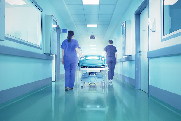 locums physician in hospital hallway